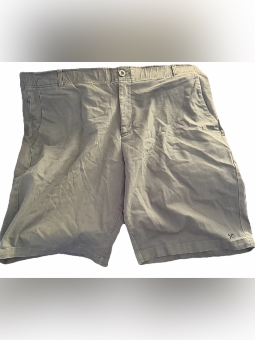 Dixxon Men's Chino Shorts Olive Green Size 42 Flat Front Stretch Pockets Casual